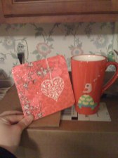 The cute card and mug I found when I first opened the box!